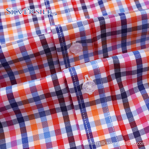 Preppy Tops Blouse Colorful Checks Boys Shirts Long